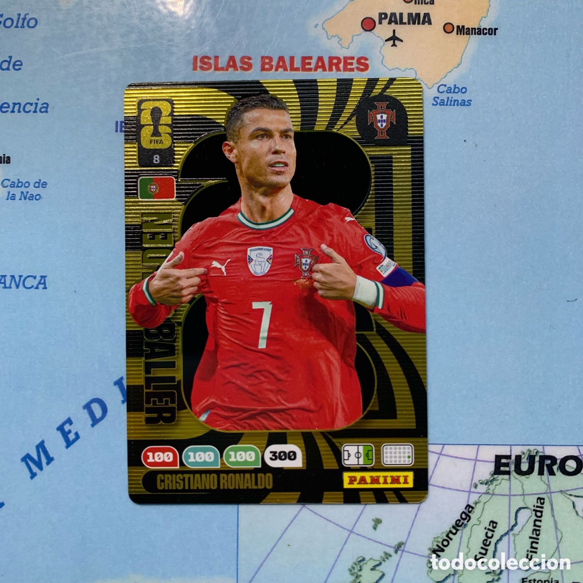 Cromos de F&uacute;tbol: Cristiano Ronaldo Golden Baller numero 8 Portugal adrenalyn mundial 2026
