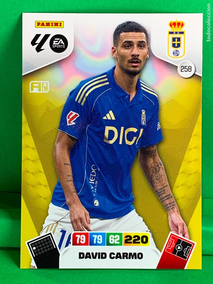 Cromos de F&uacute;tbol: 258 David Carmo Real Oviedo Base card ADRENALYN XL LIGA 2025/2026 25 26 PANINI