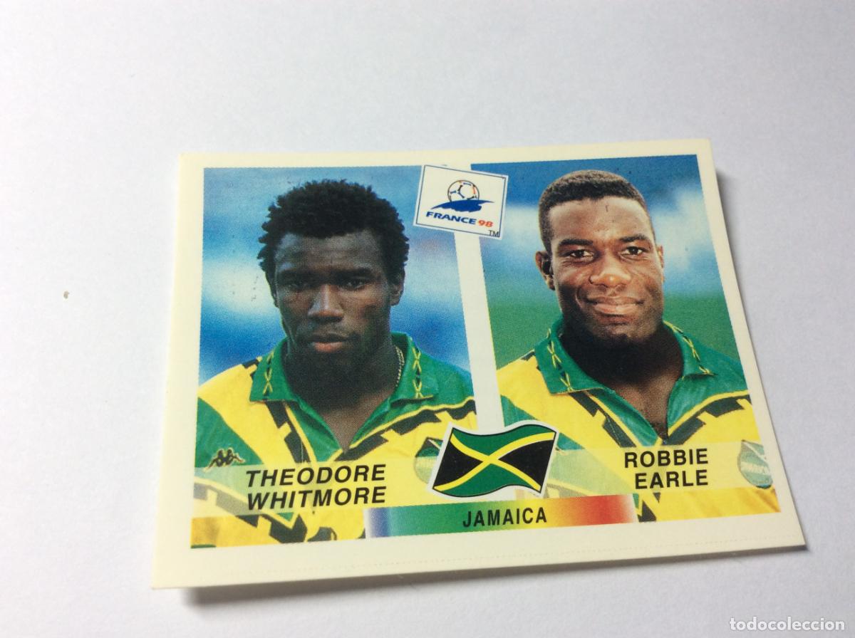 Cromos de F&uacute;tbol: 558 Theodore Whitmore / Robbie Earle Jamaica CROMO STICKER Francia 1998 PANINI