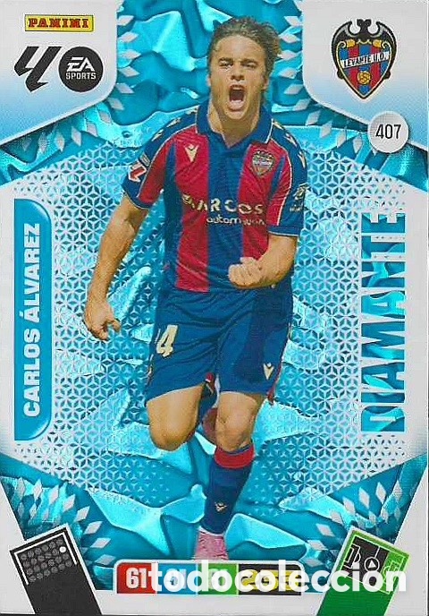 Cromos de F&uacute;tbol: 407.- CARLOS ALVAREZ -DIAMANTE- (LEVANTE) ADRENALYN XL LIGA 2025/26 (PANINI)