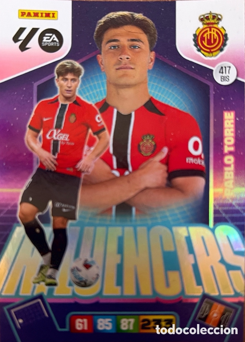 Cromos de F&uacute;tbol: 417.BIS- PABLO TORRE -INFLUENCERS- (MALLORCA) ADRENALYN XL 2025/26 (PANINI)