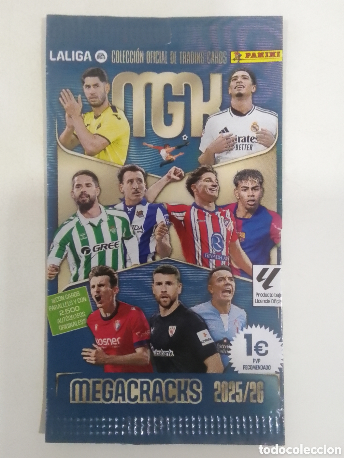 Cromos de F&uacute;tbol: Sobre vac&iacute;o Megacracks 2025/26.