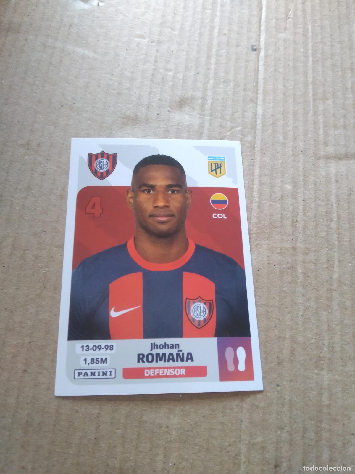 Cromos de F&uacute;tbol: SLO 5 JHOHAN ROMA&Ntilde;A SAN LORENZO CROMO FUTBOL ARGENTINO PANINI LIGA ARGENTINA 2024