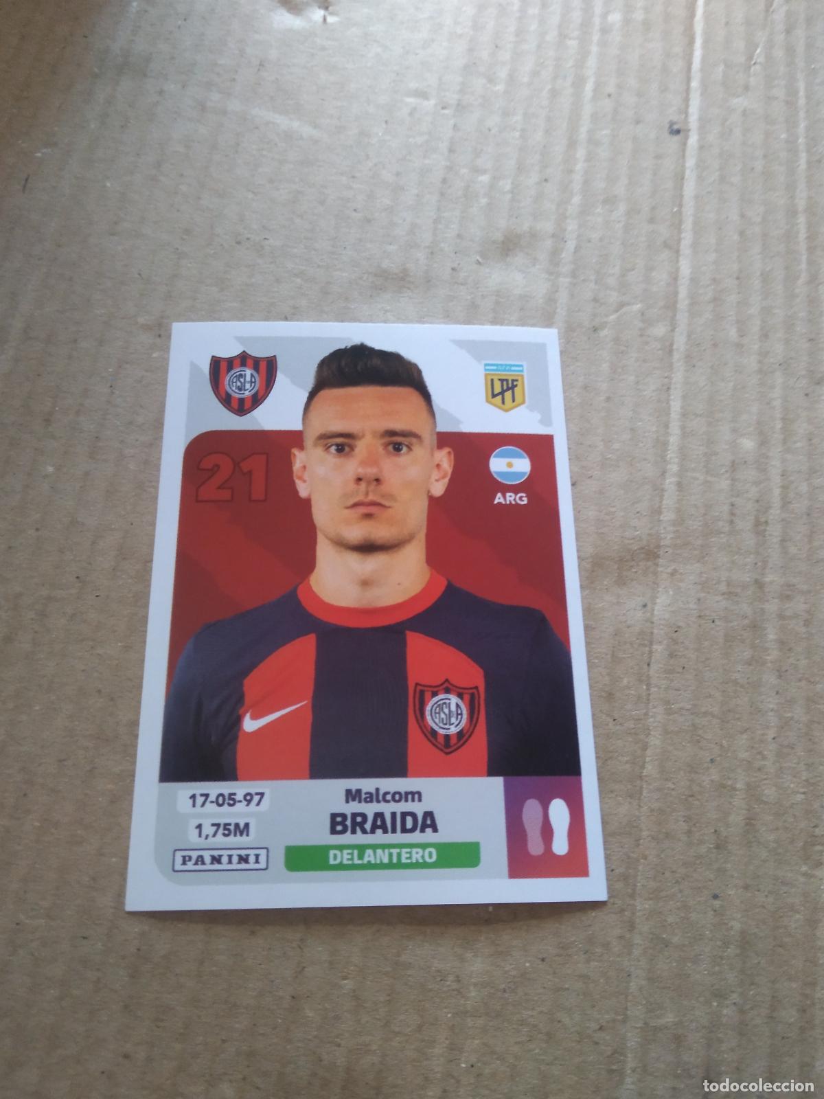 Cromos de F&uacute;tbol: SLO 15 MALCOM BRAIDA SAN LORENZO CROMO FUTBOL ARGENTINO PANINI LIGA ARGENTINA 2024