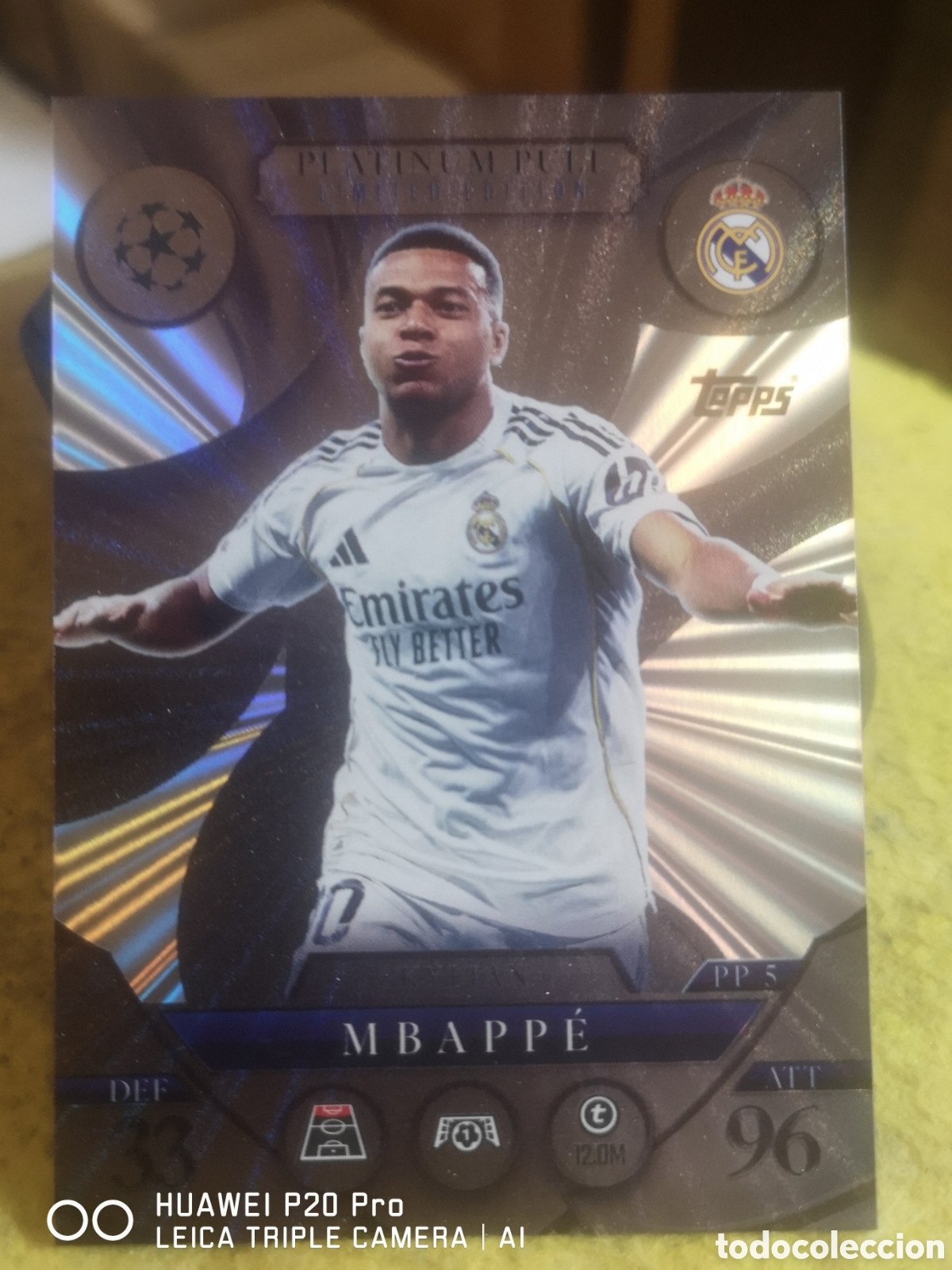 Cromos de F&uacute;tbol: PP 5 MATCH ATTAX EXTRA 2025 2026 KYLIAN MBAPPE PLATINUM PULL LIMITED EDITION