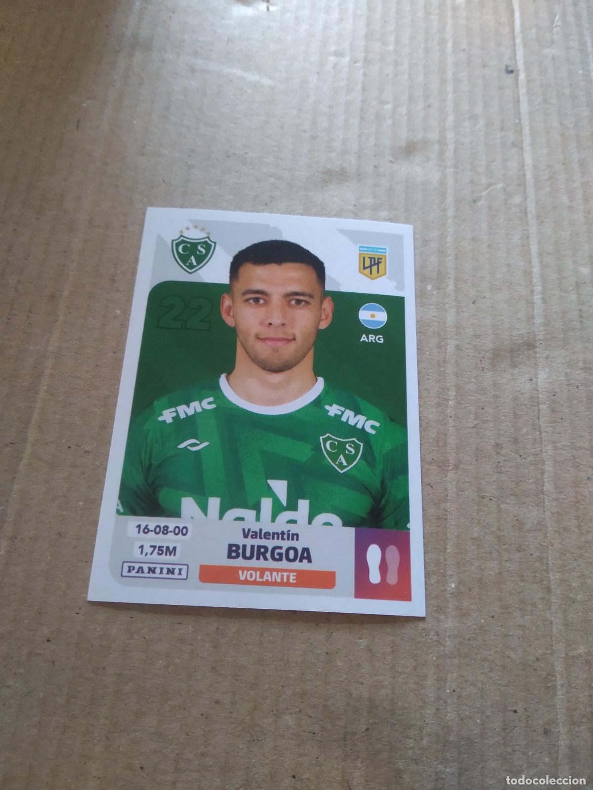 Cromos de F&uacute;tbol: SAR 9 VALENTIN BURGOA SARMIENTO DE JUNIN CROMO FUTBOL ARGENTINO PANINI LIGA ARGENTINA 2024
