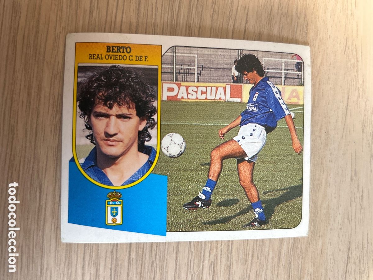 Cromos de F&uacute;tbol: BERTO REAL OVIEDO LIGA ESTE 1991 1992 91 92 CARTON NUNCA PEGADO SIN PEGAR