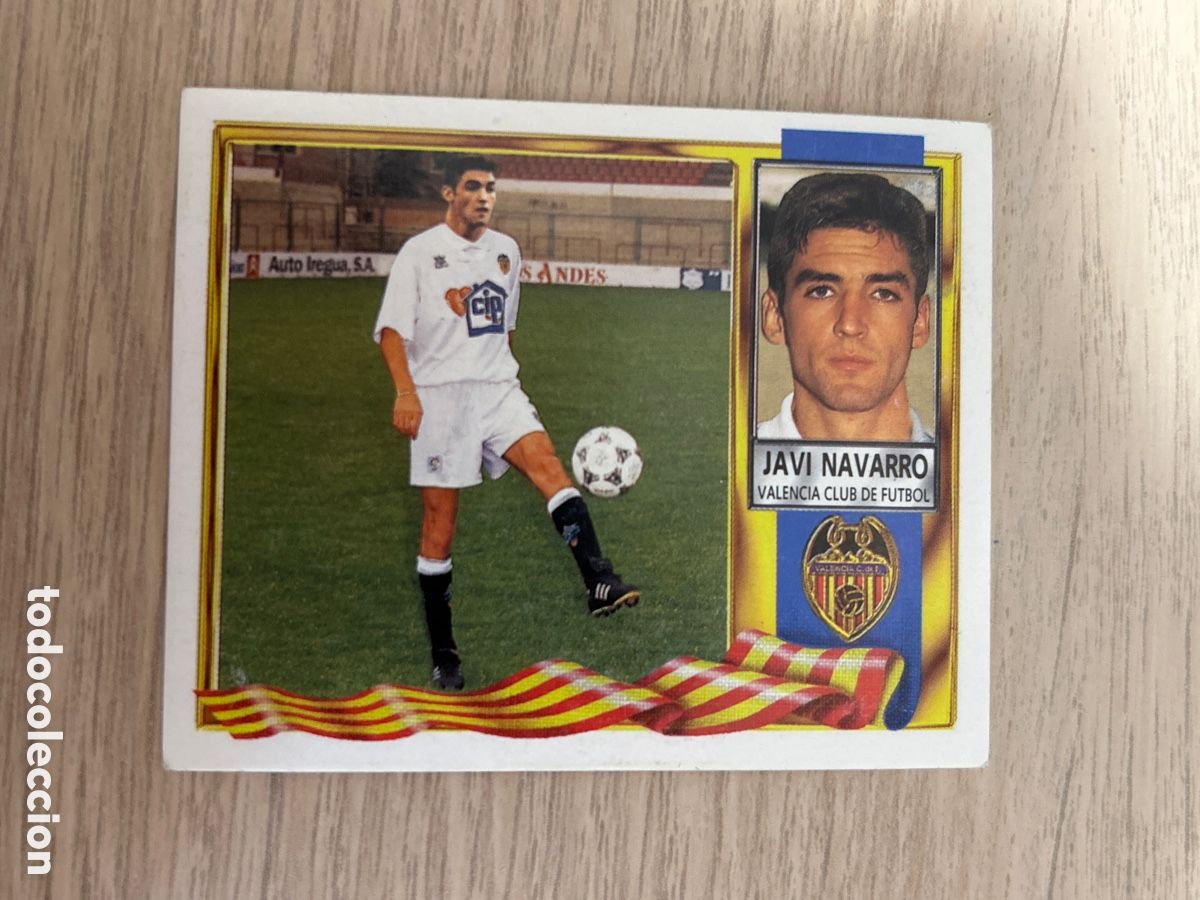 Cromos de F&uacute;tbol: JAVI NAVARRO VERSI&Oacute;N VALENCIA COLOCA LIGA ESTE 1995 1996 95 96 NUNCA PEGADO SIN PEGAR