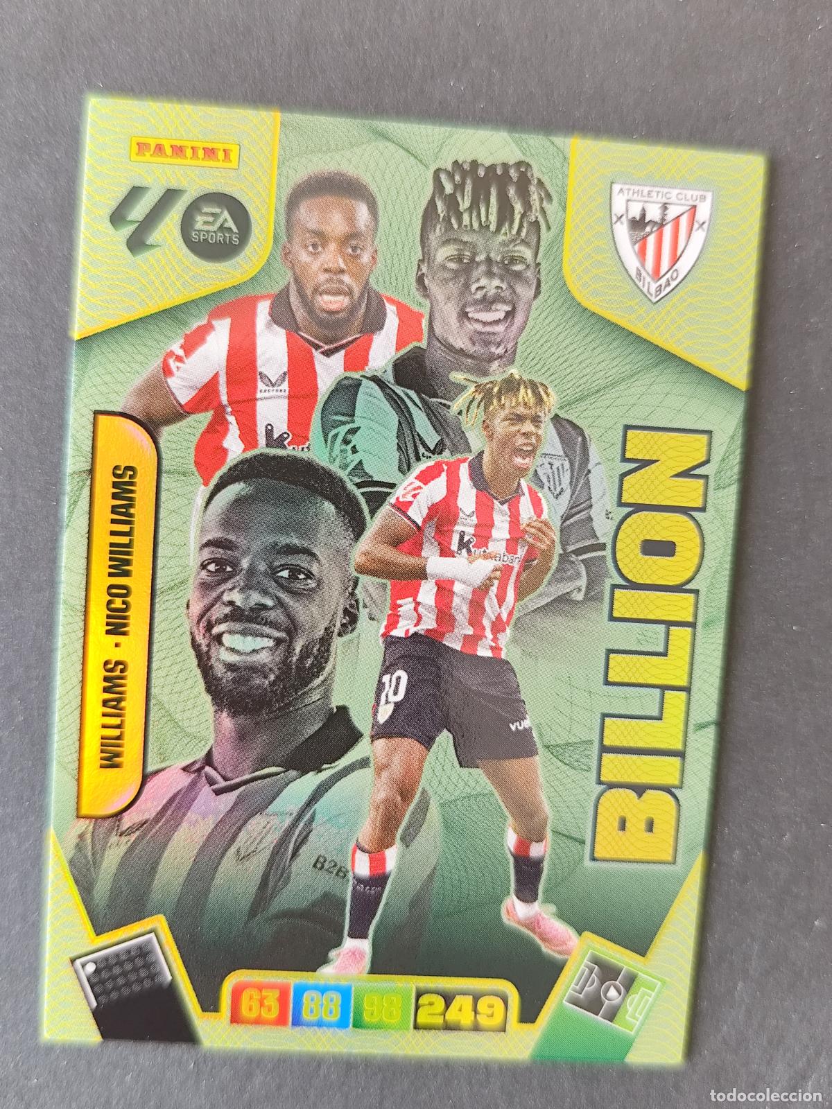 Cromos de F&uacute;tbol: NICO I&Ntilde;AKI WILLIAMS SOBRE MOMENTUM ORO BILLION ATHLETIC BILBAO ADRENALYN 2025 2026 25 26