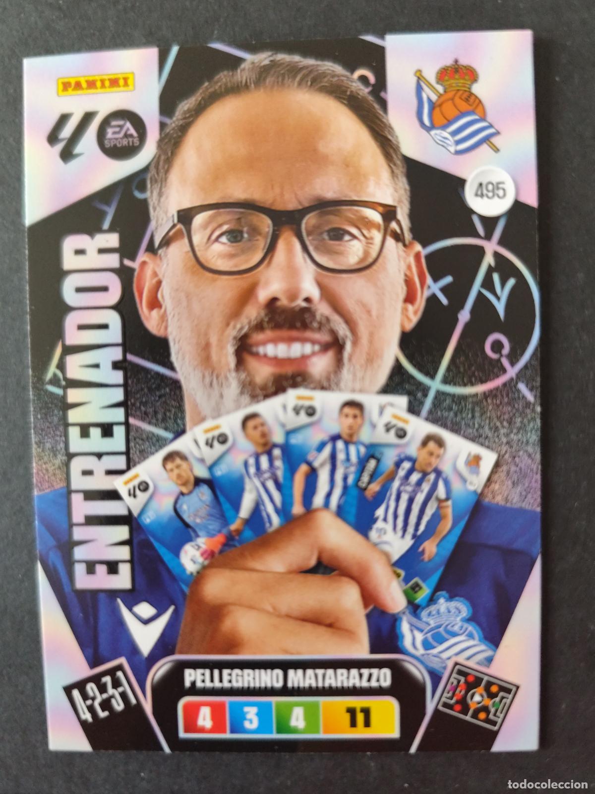 Cromos de F&uacute;tbol: 495 PELLEGRINO MATARAZZO REAL SOCIEDAD ENTRENADOR ADRENALYN 2025 2026 25 26 PEDIDO M&Iacute;NIMO 2&euro;