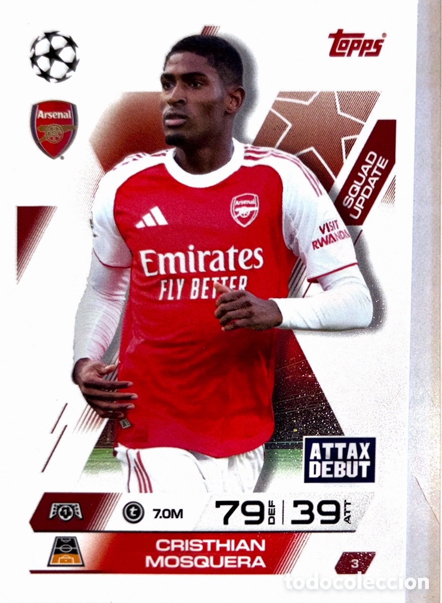 Figurine di Calcio: 3. Cristhian Mosquera - Arsenal - (MATCH ATTAX EXTRA CHAMPIONS LEAGUE 2025/26)