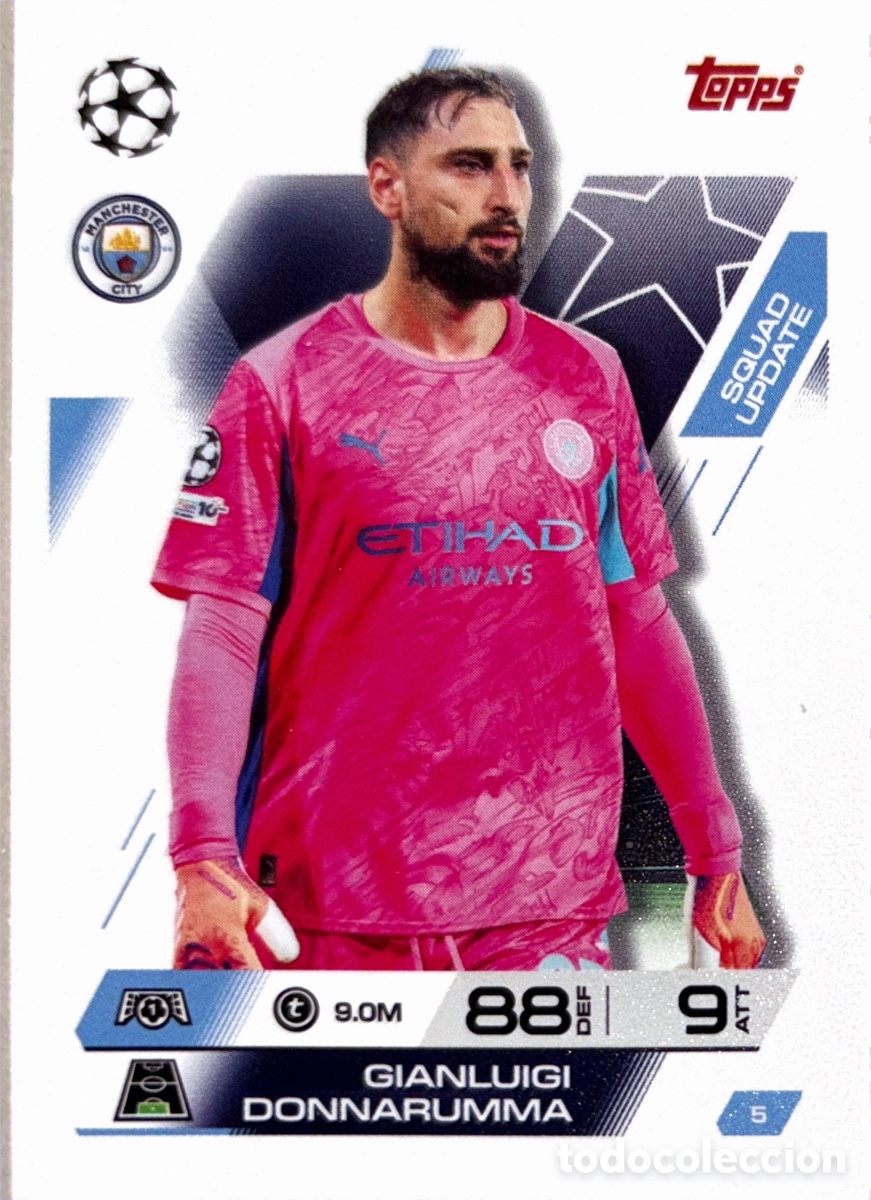 Figurine di Calcio: 5. Gianluigi Donnarumma - Manchester City - (MATCH ATTAX EXTRA CHAMPIONS LEAGUE 2025/26) TOPPS