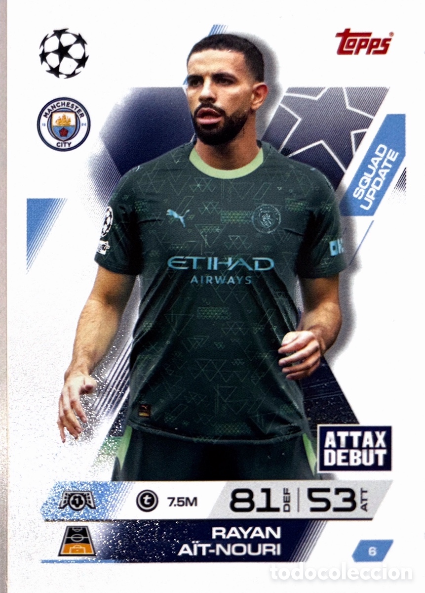 Figurine di Calcio: 6. Rayan A&iuml;t-Nouri - Manchester City - (MATCH ATTAX EXTRA CHAMPIONS LEAGUE 2025/26) TOPPS