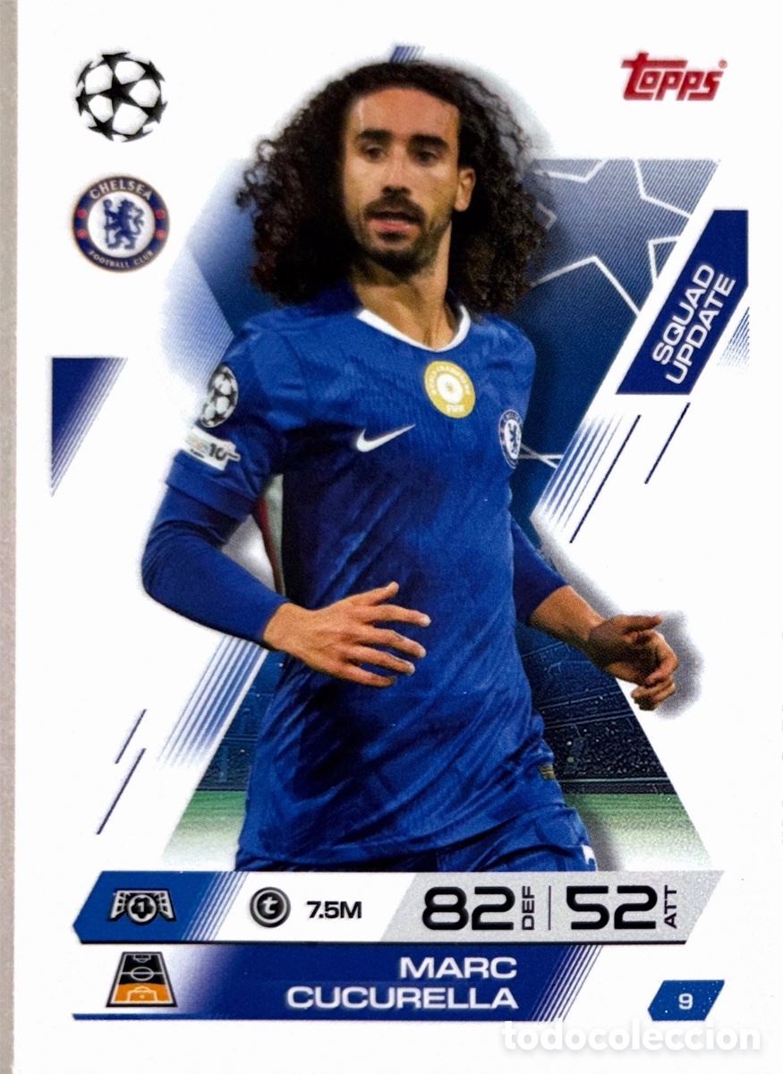 Cartes &agrave; collectionner de Football: 9. Marc Cucurella - Chelsea - (MATCH ATTAX EXTRA CHAMPIONS LEAGUE 2025/26) TOPPS