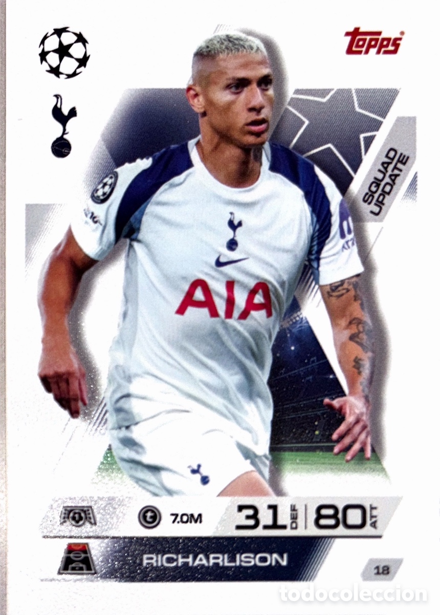 Cartes &agrave; collectionner de Football: 18. Richarlison - Tottenham Hotspur - (MATCH ATTAX EXTRA CHAMPIONS LEAGUE 2025/26) TOPPS