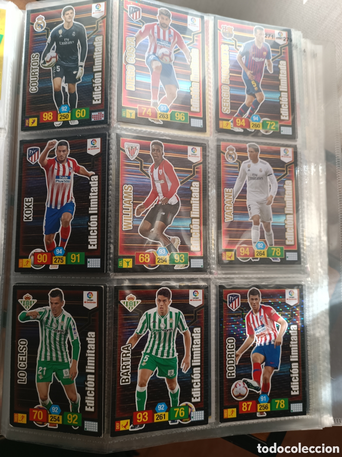Cromos de F&uacute;tbol: 9 Edici&oacute;n Limitada 2018 19 Courtois - Rodrigo - Lo Celso