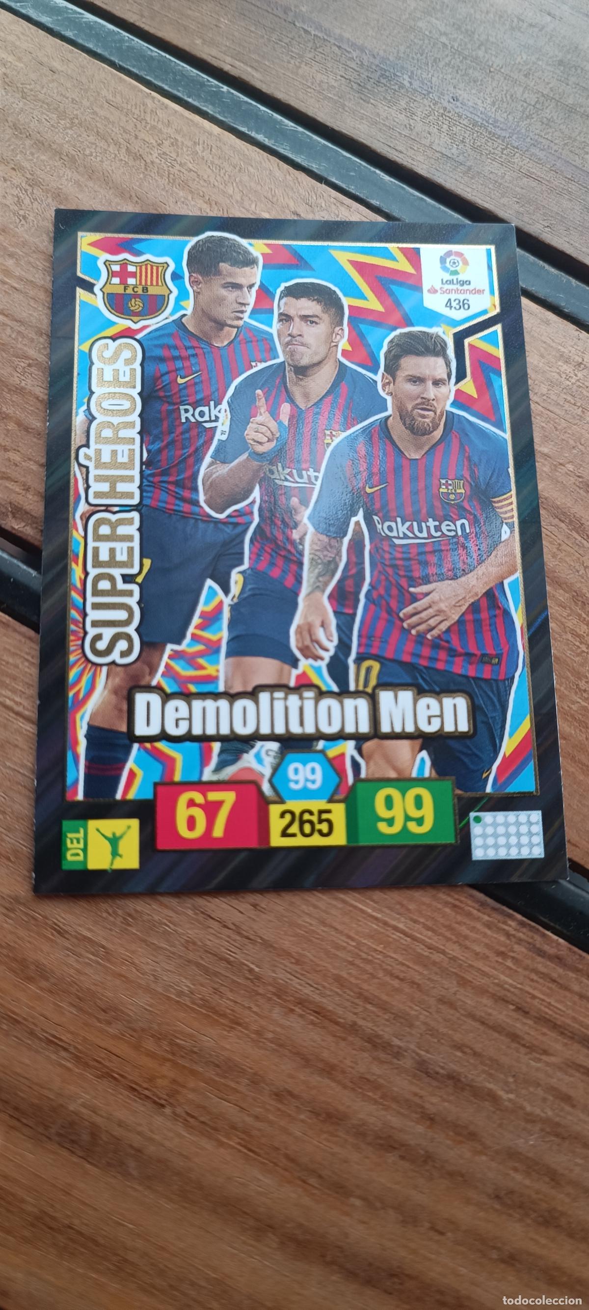 Cromos de F&uacute;tbol: ADRENALYN XL 2018 2019 PANINI N&ordm; 436 SUPER HEROES (FC BARCELONA) DEMOLITION MEN 18 19 BAR&Ccedil;A