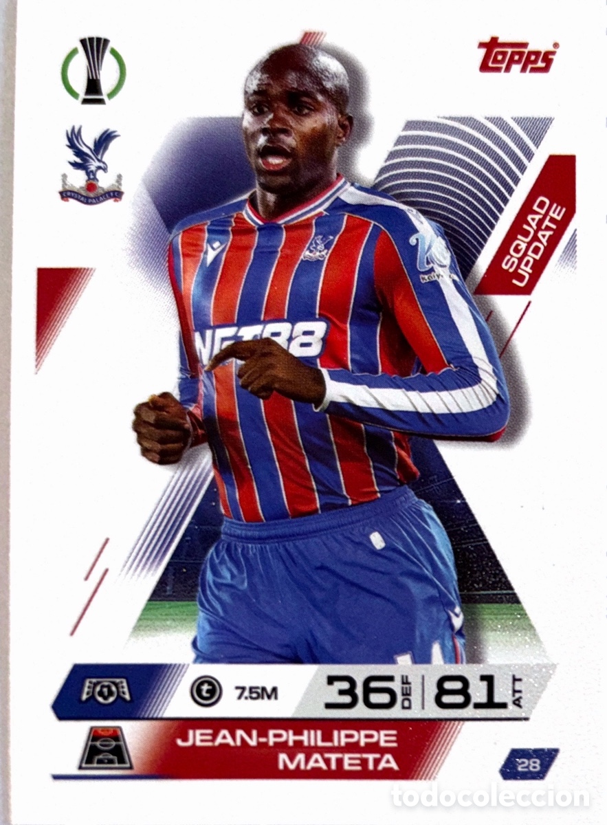 Cartes &agrave; collectionner de Football: 28. Jean-Philippe Mateta - Crystal Palace -(MATCH ATTAX EXTRA CHAMPIONS LEAGUE 2025/26) TOPPS