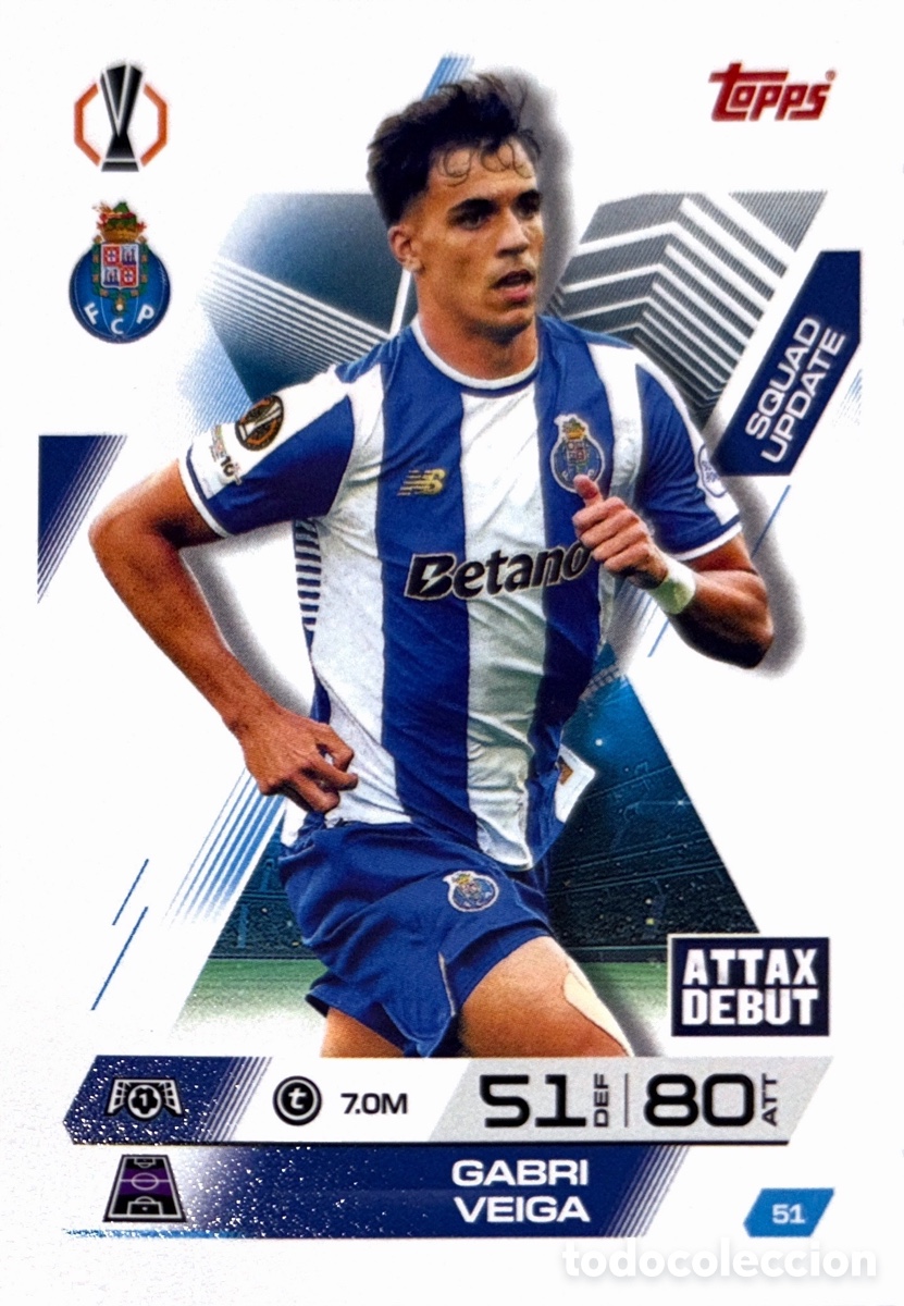 Cartes &agrave; collectionner de Football: 51. Gabri Veiga - OPorto - (MATCH ATTAX EXTRA CHAMPIONS LEAGUE 2025/26) TOPPS