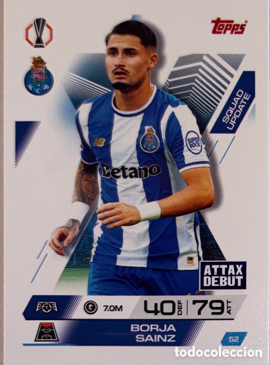 Cromos de F&uacute;tbol: 52. Borja Sainz - OPorto - (MATCH ATTAX EXTRA CHAMPIONS LEAGUE 2025/26) TOPPS