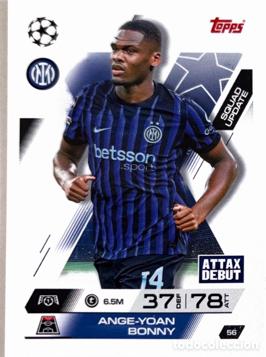 Cromos de F&uacute;tbol: 56. Ange-Yoan Bonny - Inter de Mil&aacute;n - (MATCH ATTAX EXTRA CHAMPIONS LEAGUE 2025/26) TOPPS