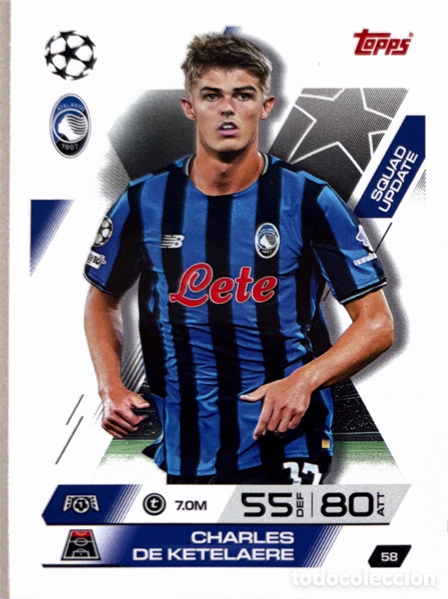 Cromos de F&uacute;tbol: 58. Charles De Ketelaere - Atalanta -(MATCH ATTAX EXTRA CHAMPIONS LEAGUE 2025/26) TOPPS