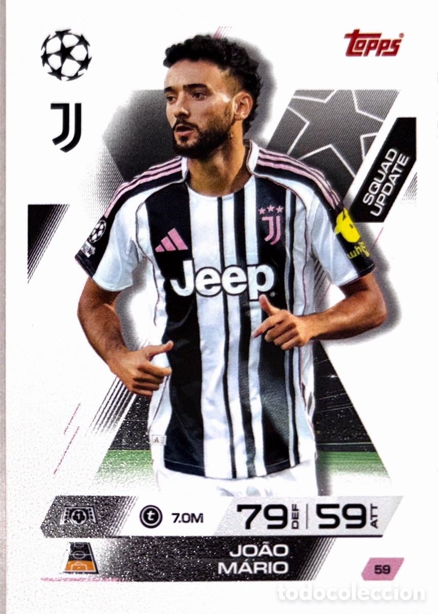 Cromos de F&uacute;tbol: 59. Jo&atilde;o Mario - Juventus -(MATCH ATTAX EXTRA CHAMPIONS LEAGUE 2025/26) TOPPS