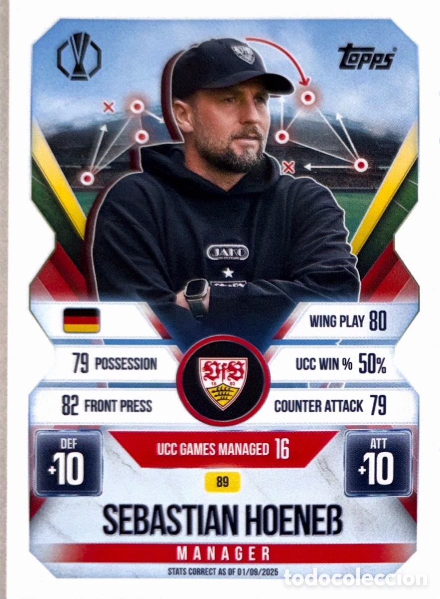 Football Stickers: &middot;89. Sebastian Hoene&szlig; - Stuttgart - (MATCH ATTAX EXTRA CHAMPIONS LEAGUE 2025/26) TOPPS