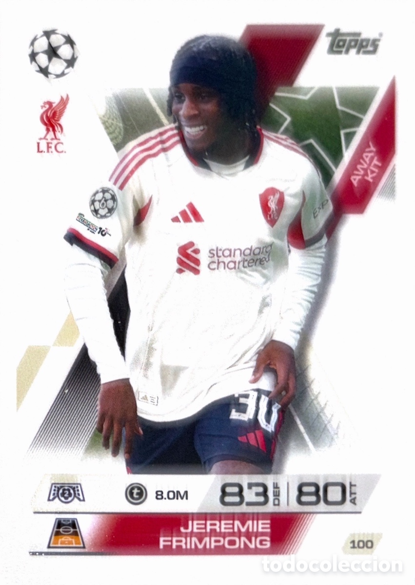Fu&szlig;ball-Sticker: 100. Jeremie Frimpong - Liverpool -(MATCH ATTAX EXTRA CHAMPIONS LEAGUE 2025/26) TOPPS