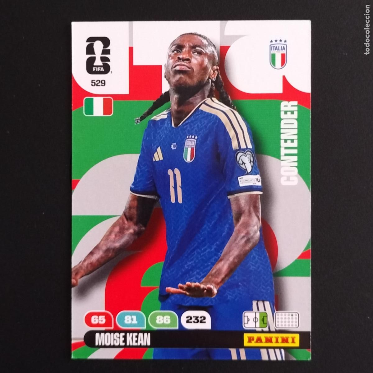 Fu&szlig;ball-Sticker: 529 MOISE KEAN ITALIA CROMOS ADRENALYN XL MUNDIAL 26 2026 FIFA WORLD CUP PANINI