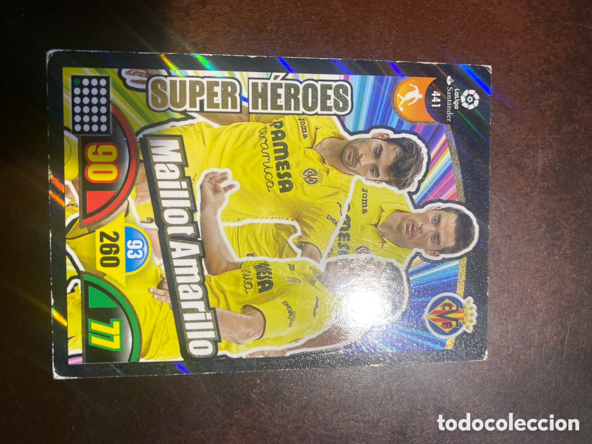 Cromos de F&uacute;tbol: Cromo Maillot Amarillo superh&eacute;roes