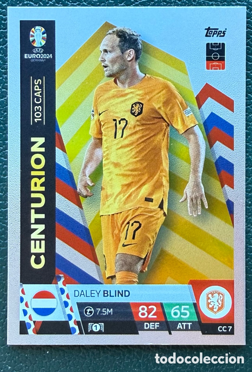 Cromos de Futebol: CC 7 DALEY BLIND HOLANDA PAISES BAJOS CENTURION FICHAS ALBUM TOPPS UEFA EURO 2024 MATCH ATTAX