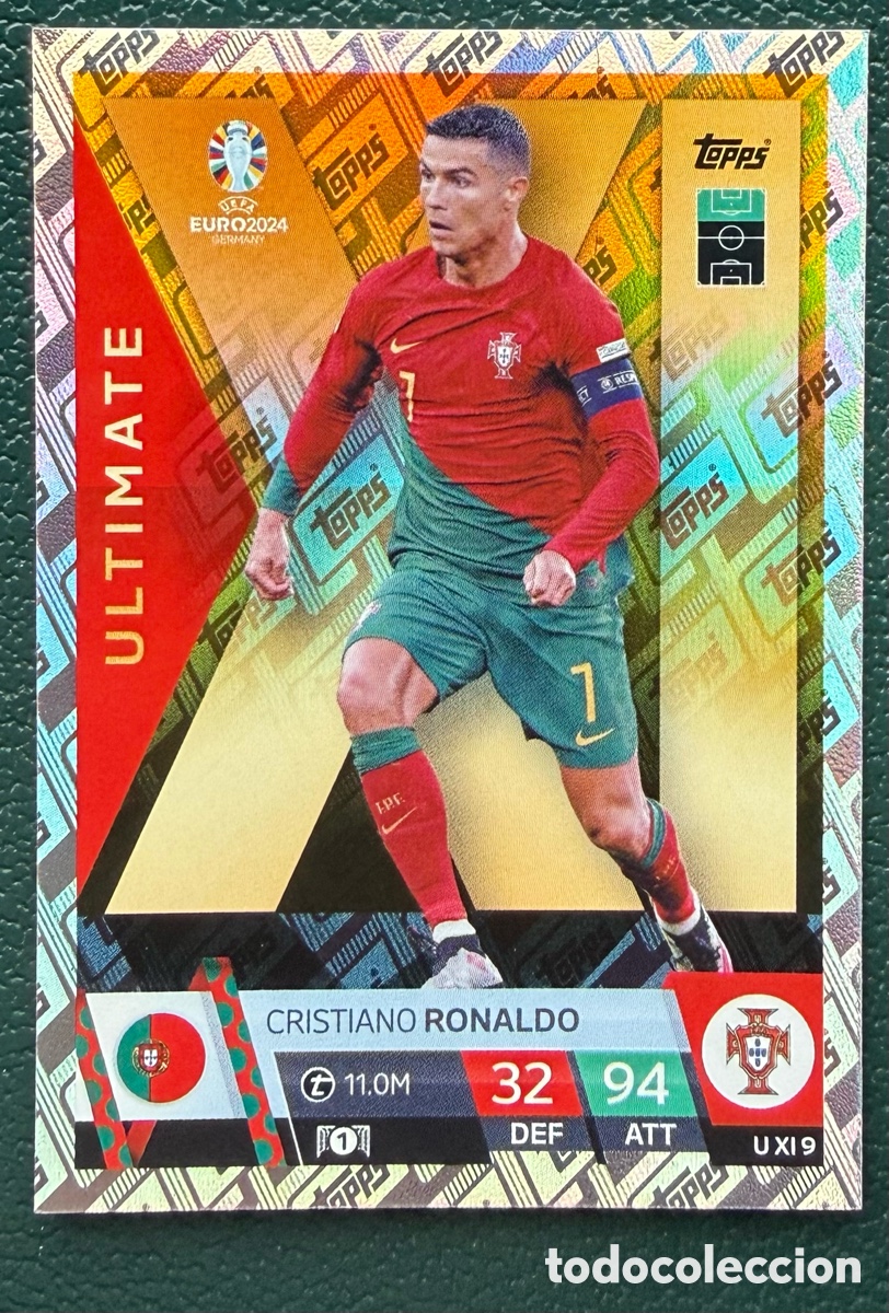 Fu&szlig;ball-Sticker: U XI 9 CRISTIANO RONALDO PORTUGAL ULTIMATE XI FICHAS ALBUM TOPPS UEFA EURO 2024 MATCH ATTAX