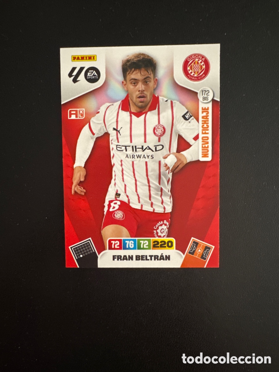Cromos de F&uacute;tbol: FRAN BELTR&Aacute;N GIRONA NUMERO 172 BIS ADRENALYN 2025 2026