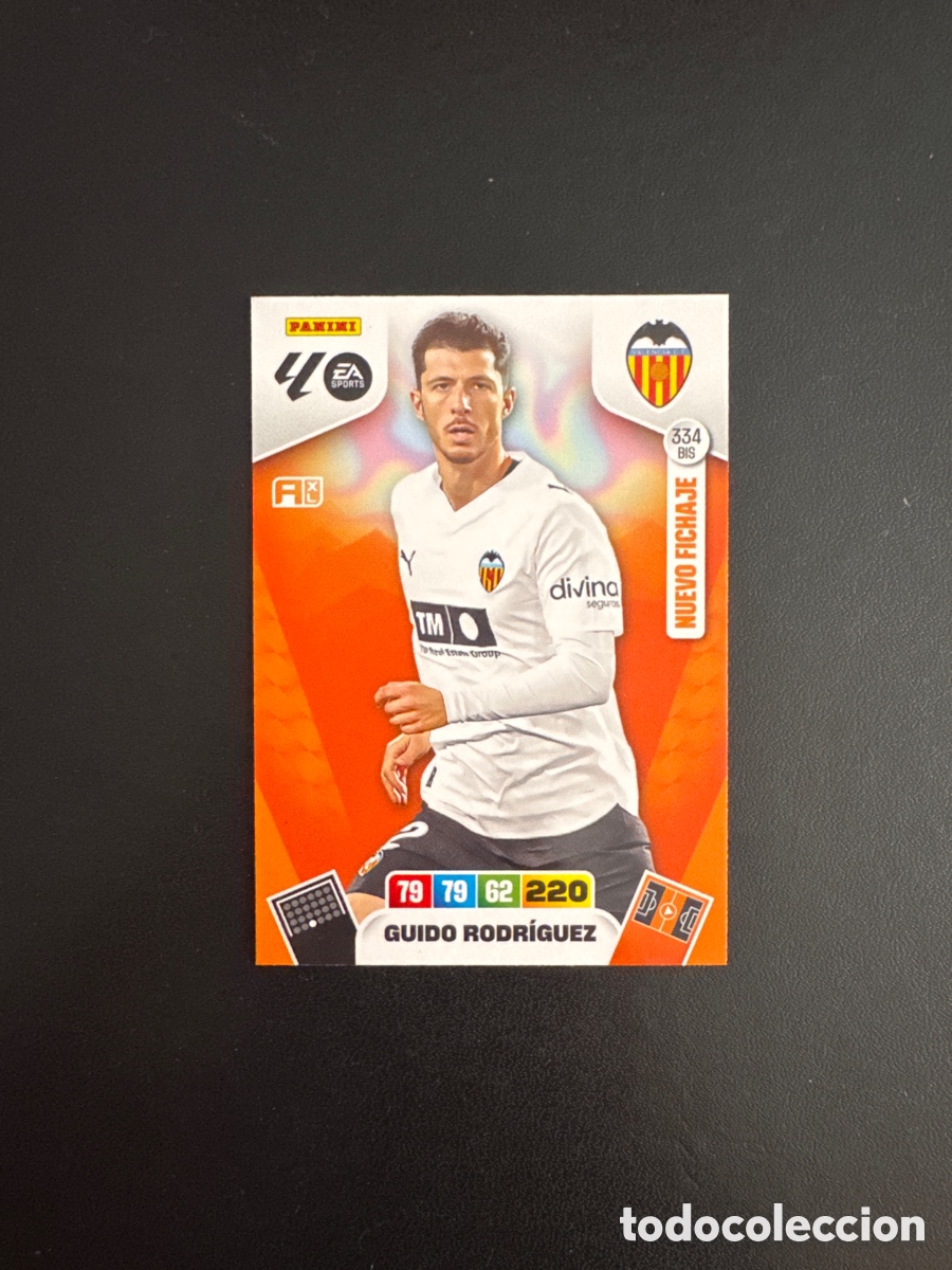 Cromos de F&uacute;tbol: GUIDO RODR&Iacute;GUEZ VALENCIA N&Uacute;MERO 334 BIS ADRENALYN 2025 2026