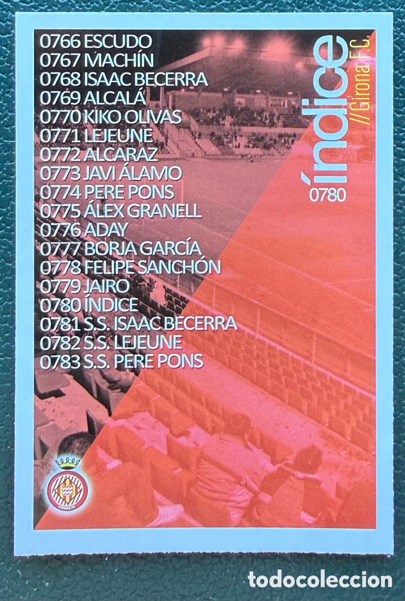 Cromos de F&uacute;tbol: 780 INDICE GIRONA FC FICHAS ALBUM MUNDICROMO 2015 2016 15 16