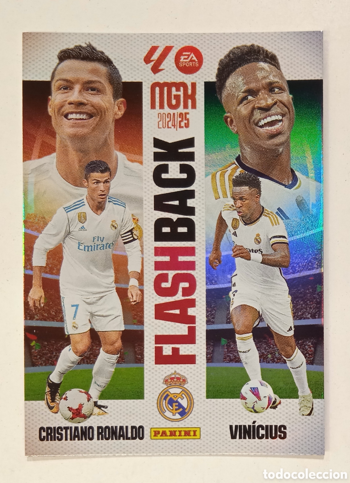 Cromos de F&uacute;tbol: CRISTIANO RONALDO VINICIUS REAL MADRID 2024 2025 24 25 FLASHBACK PANINI MEGACRACKS 425