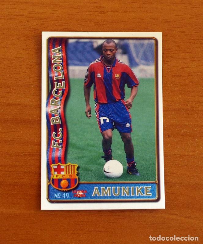 Cromos de F&uacute;tbol: Barcelona -N&ordm; 49 Amunike -&Uacute;ltima Hora -Mundicromo Las Fichas de la Liga de F&uacute;tbol 1996-1997-96-97