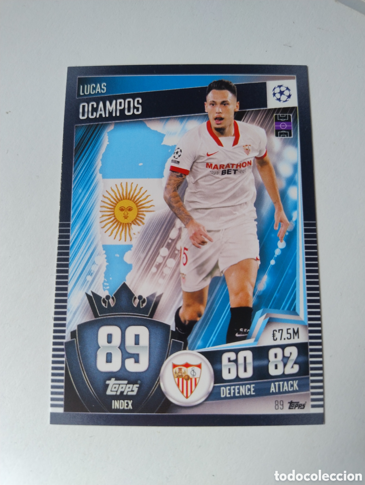 Cromos de F&uacute;tbol: 89 - Lucas Ocampos - Sevilla - Topps Match Attax 101 2020 - 2021