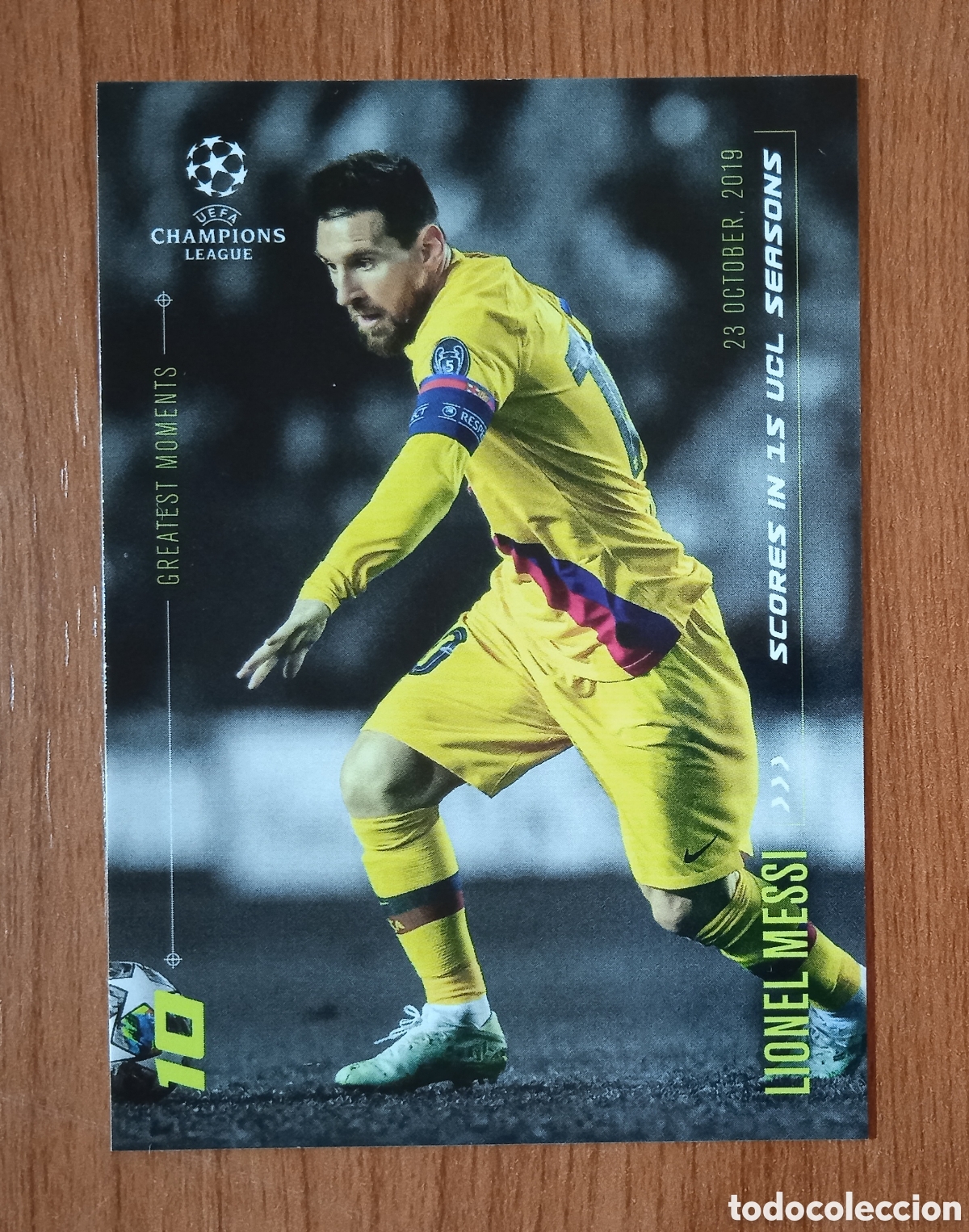 Cromos de F&uacute;tbol: LIONEL MESSI FC BARCELONA TOPPS GREATEST MOMENTS UEFA CHAMPIONS LEAGUE