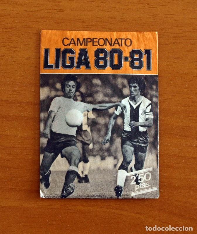 Cromos de F&uacute;tbol: Sobre sin abrir, contiene los cromos - Ediciones ESTE - Campeonato Liga 1980-1981, 80-81- Naranja