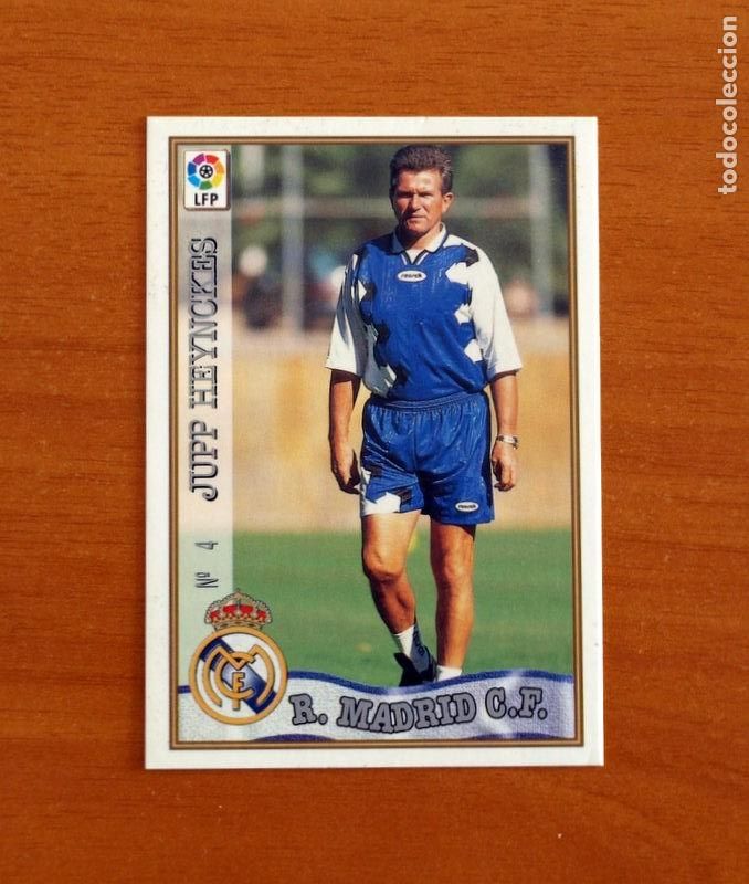 Cromos de F&uacute;tbol: Real Madrid - N&ordm; 4 Jupp Heynckes Entrenador - Mundicromo ficha de la Liga 1997-1998, 97-98