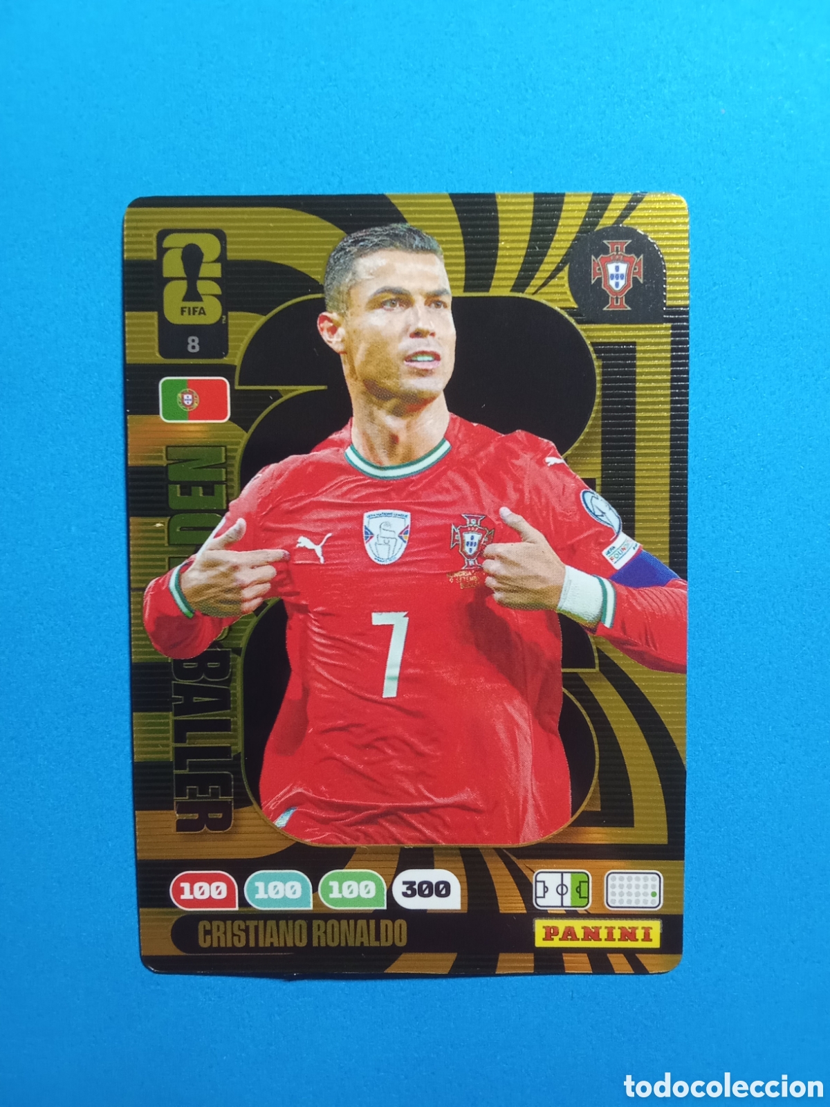 Figurine di Calcio: CROMO 8 GOLDEN BALLER CRISTIANO RONALDO PORTUGAL FIFA WORLD CUP 26 MUNDIAL 2026