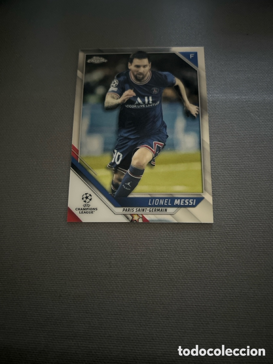 Cromos de F&uacute;tbol: Lionel Messi 100 PSG Topps Chrome UCL Champions League 2021-22 21/22