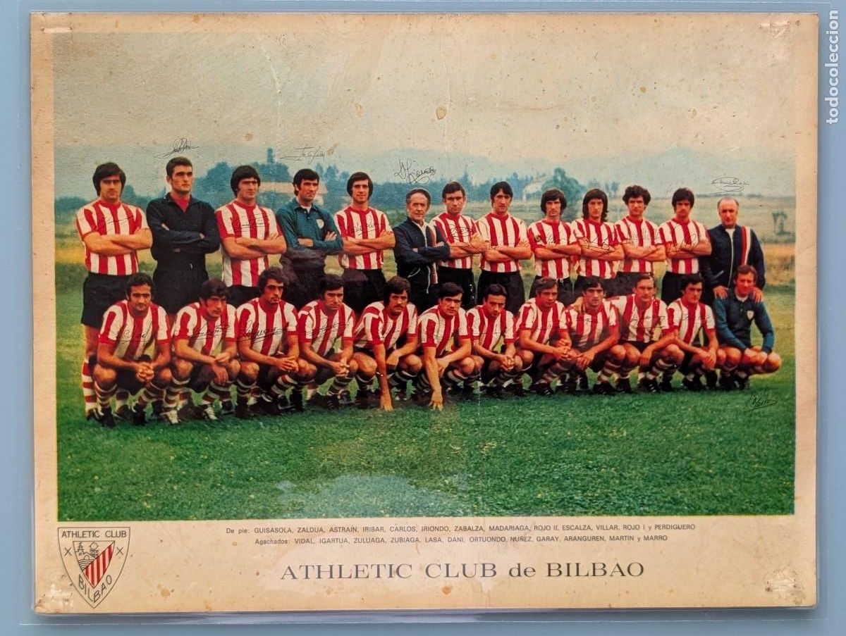 Cromos de F&uacute;tbol: FUTBOL TARJETON POSTAL ATHLETIC CLUB BILBAO 1974 -1975 74/75 IRIONDO ENTRENADOR VIZCAYA IRIBAR ROJO