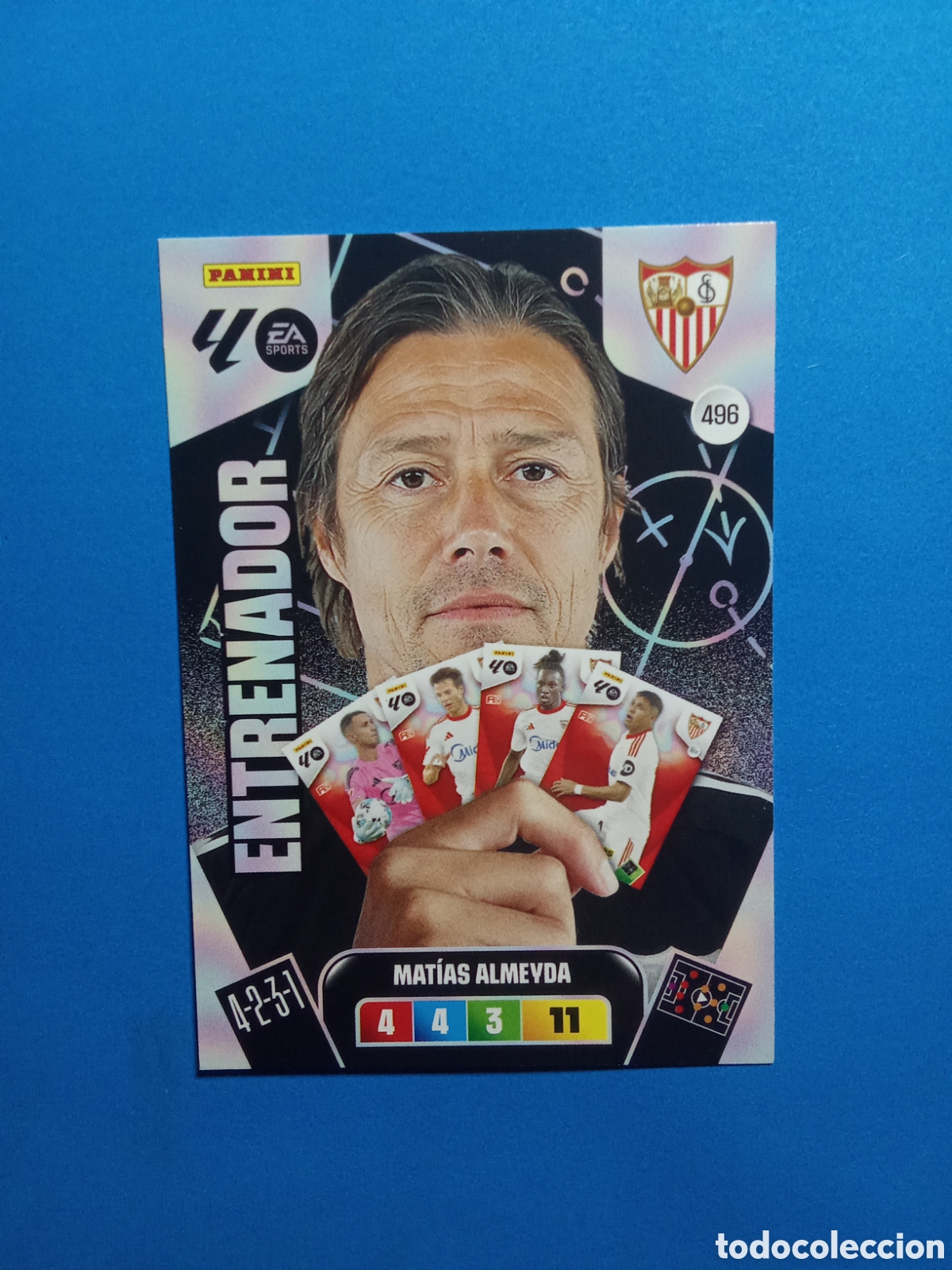 Cromos de F&uacute;tbol: CROMO 496 MATIAS ALMEYDA SEVILLA ENTRENADOR ADRENALYN 25-26