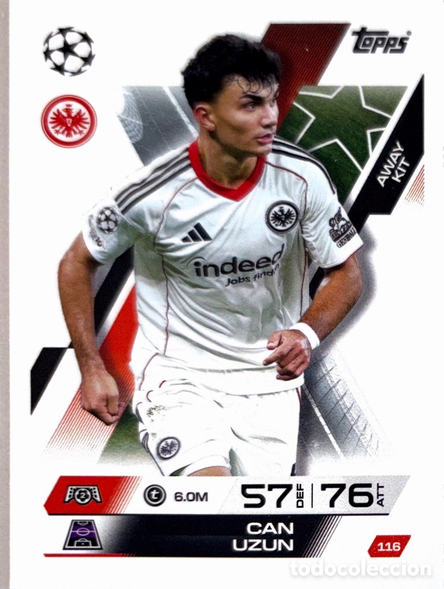 Fu&szlig;ball-Sticker: 116. Can Uzun - Eintracht Frankfurt (MATCH ATTAX EXTRA CHAMPIONS LEAGUE 2025/26) TOPPS