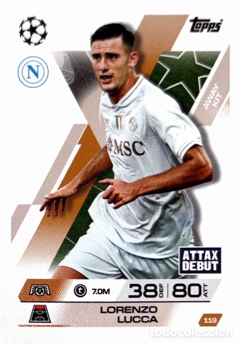 Fu&szlig;ball-Sticker: 119. Lorenzo Lucca - Napoles- (MATCH ATTAX EXTRA CHAMPIONS LEAGUE 2025/26) TOPPS