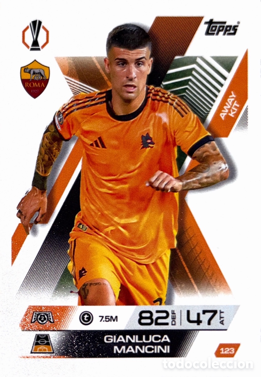 Football Stickers: 123. Gianluca Mancini - AS Roma -(MATCH ATTAX EXTRA CHAMPIONS LEAGUE 2025/26) TOPPS