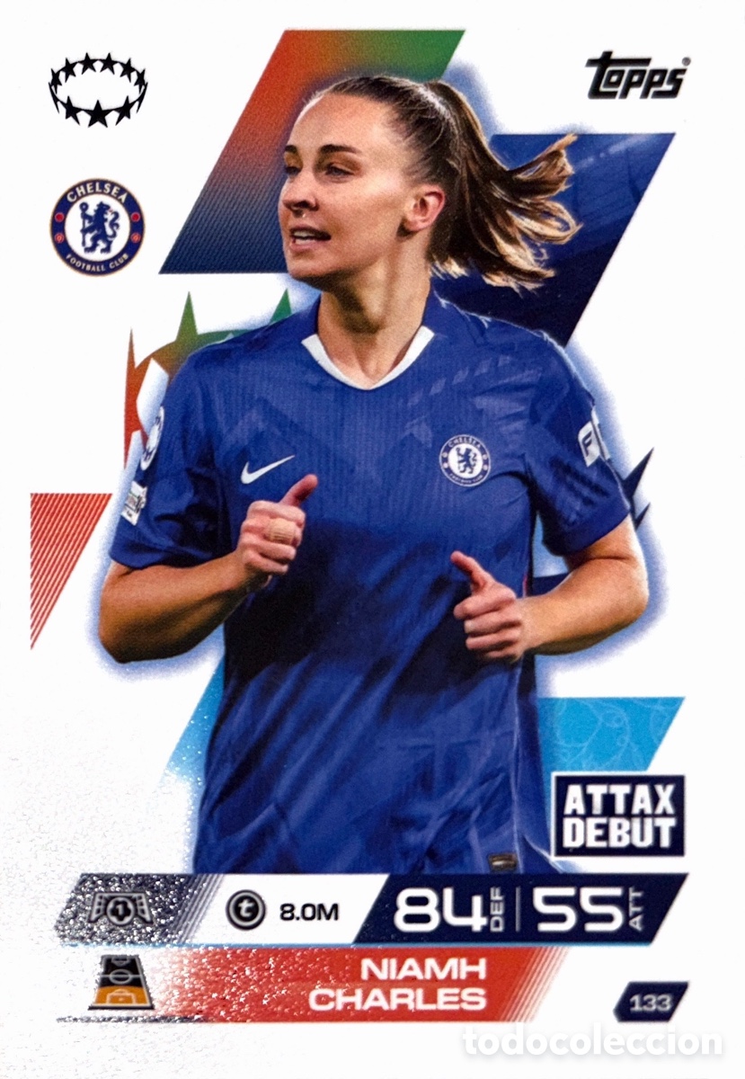 Football Stickers: 133. Miamh Charles - Chelsea - (MATCH ATTAX EXTRA CHAMPIONS LEAGUE 2025/26) TOPPS